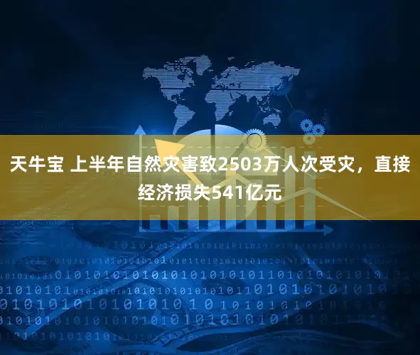 天牛宝 上半年自然灾害致2503万人次受灾，直接经济损失541亿元